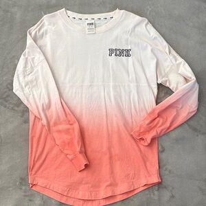 PINK Victoria's Secret White Crewneck Tee with Black Logo